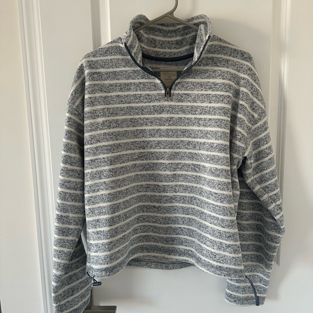 Thred&Supply Striped pullover- Gray and White